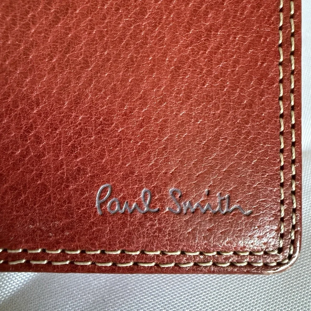 Paul Smith Unisex Red Leather Long Wallet Coin Change Purse Card Holder